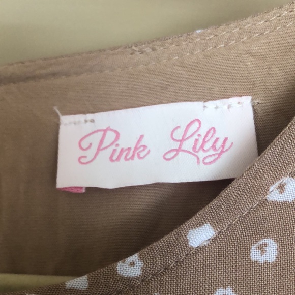 Cute Speckled Neutral Pink Lily Minidress - Picture 3 of 3